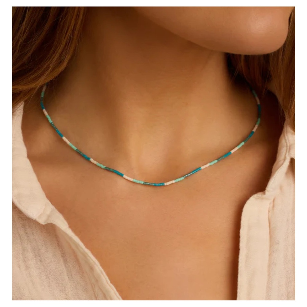 Gorjana Gigi Blue and White Beaded Necklace